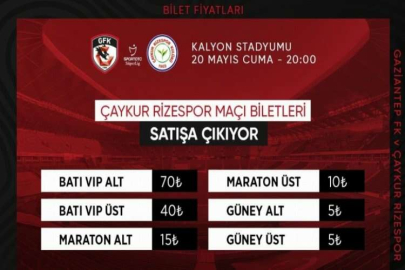 ÇAYKUR RİZESPOR MAÇI BİLETLERİ SATIŞTA