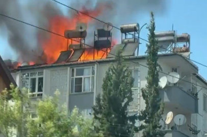 Çatı yangını korku ve paniğe neden oldu